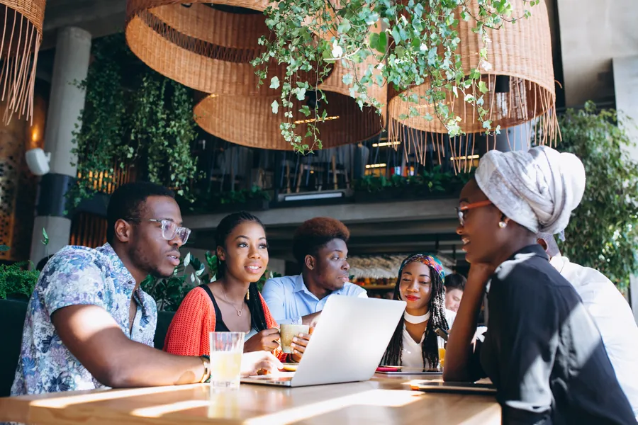 Group afro americans working together 1